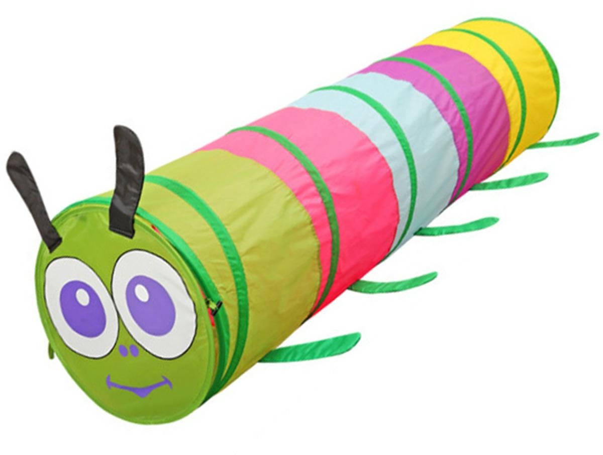 NJOY LIFE - Speeltunnel met Deksel en Opbergtas - Kruiptunnel - Kinderspeelgoed / Binnenspeelgoed / Buitenspeelgoed - Rups - 180 x 45 cm